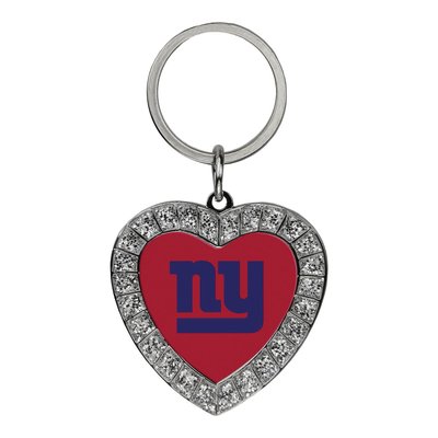 NFL New York Giants Rhinestone Heart Key Ring