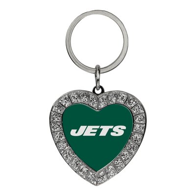 NY Jets Rhinestone Heart Key Ring