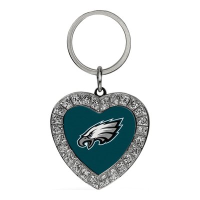 Philadelphia Eagles Rhinestone Heart Key Ring