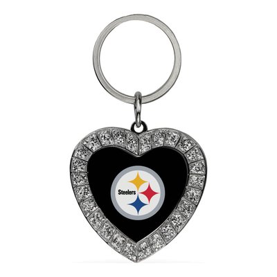 Pittsburgh Steelers Rhinestone Heart Key Ring