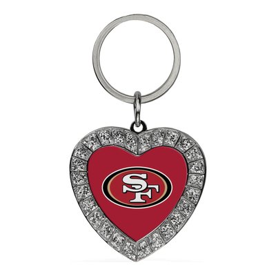 San Francisco 49ers Rhinestone Heart Key Ring
