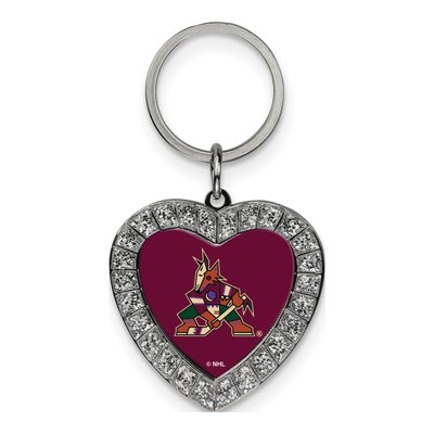 Arizona Coyotes Rhinestone Heart Key Ring