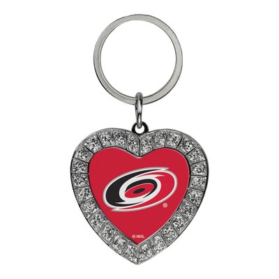 Carolina Hurricanes Rhinestone Heart Key Ring