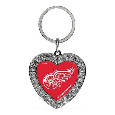 Detroit Red Wings Rhinestone Heart Key Ring