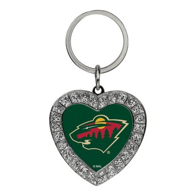 Minnesota Wild Rhinestone Heart Key Ring