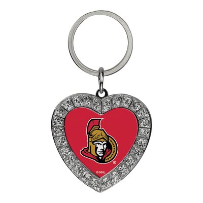 NHL Ottawa Senators Rhinestone Heart Key Ring