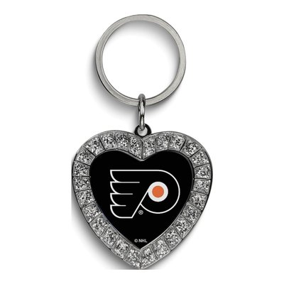 Philadelphia Flyers Rhinestone Heart Key Ring