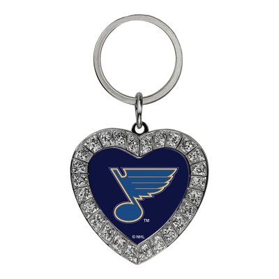 St. Louis Blues Rhinestone Heart Key Ring