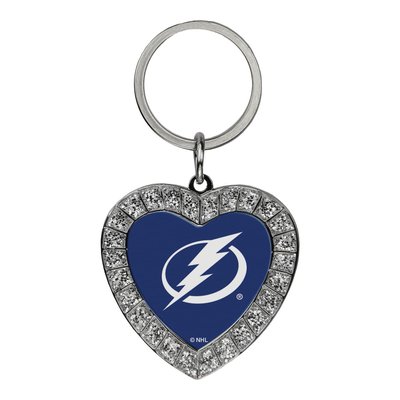 Tampa Bay Lightning Rhinestone Heart Key Ring