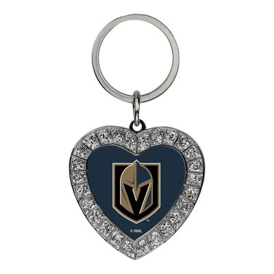 Vegas Golden Knights Rhinestone Heart Key Ring