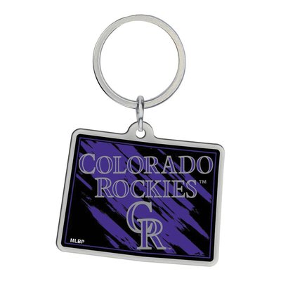 MLB Colorado Rockies State-Shaped Key Ring