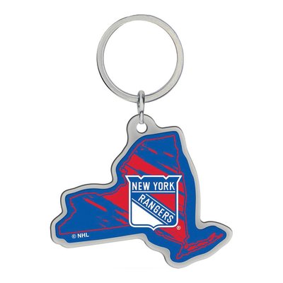 NY Rangers New York State Shaped Key Ring
