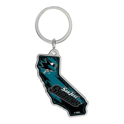 San Jose Sharks California-Shaped Key Ring