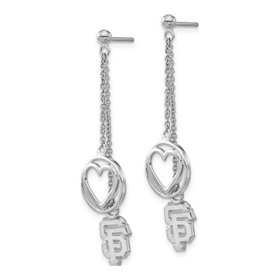 San Francisco Giants Sterling Silver SF Heart Earrings – view 2