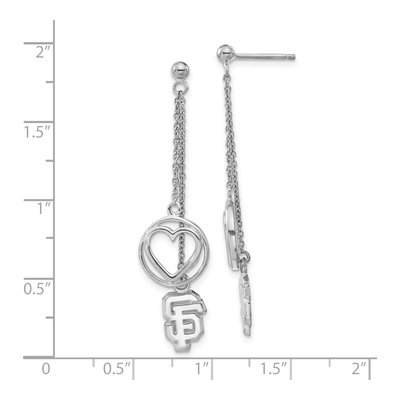 San Francisco Giants Sterling Silver SF Heart Earrings – view 3