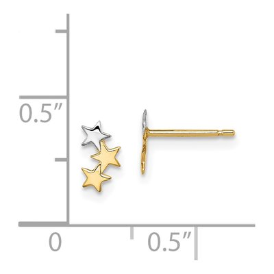 14K Yellow Gold Kids' Star Stud Earrings – view 5