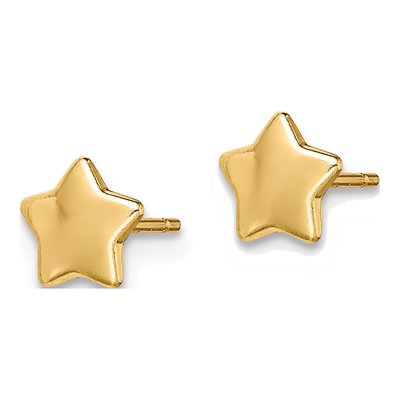 14K Yellow Gold Star for Girls Stud Earrings – view 3