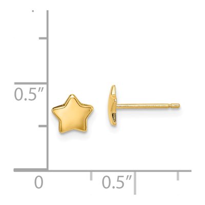 14K Yellow Gold Star for Girls Stud Earrings – view 5
