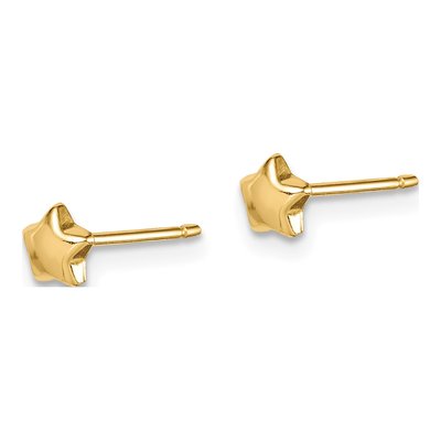 14K Yellow Gold Star for Girls Stud Earrings – view 3