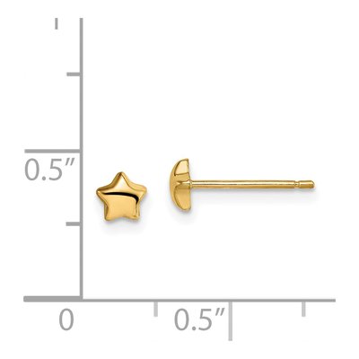 14K Yellow Gold Star for Girls Stud Earrings – view 5