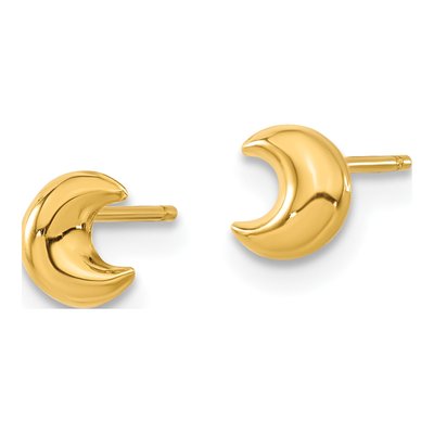 14K Yellow Gold Moon for Girls Dangle Earrings – view 3
