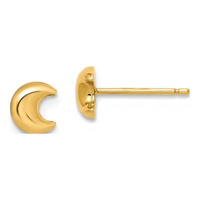 14K Yellow Gold Moon for Girls Dangle Earrings