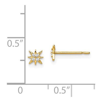 14K Yellow Gold CZ Star Stud Earrings – view 5
