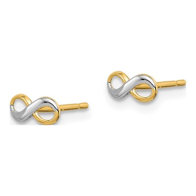 14K Yellow Gold Girls' Infinity Symbol Stud Earrings – view 3