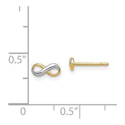 14K Yellow Gold Girls' Infinity Symbol Stud Earrings – view 5