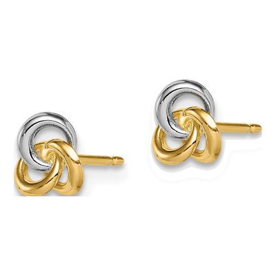 14K Yellow Gold Girls' Love Knot Stud Earrings – view 3