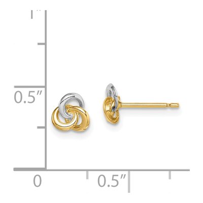 14K Yellow Gold Girls' Love Knot Stud Earrings – view 5