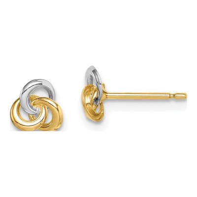 14K Yellow Gold Girls' Love Knot Stud Earrings
