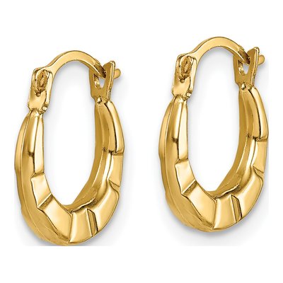14K Yellow Gold 12mm Hoop Earrings – view 3