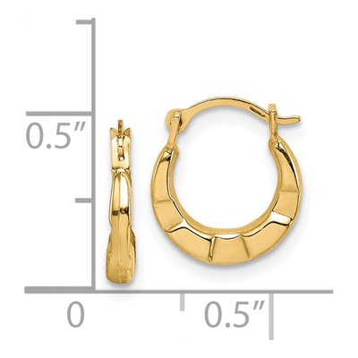 14K Yellow Gold 12mm Hoop Earrings – view 5