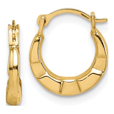 14K Yellow Gold 12mm Hoop Earrings