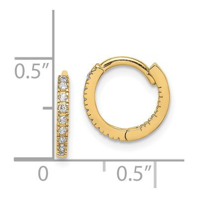 14K Yellow Gold 11mm CZ for Girls Huggie Hoop Earrings – view 5