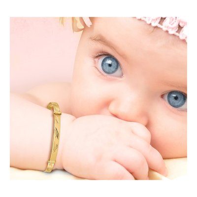 14K Yellow Gold Baby Bangle Bracelet – view 5