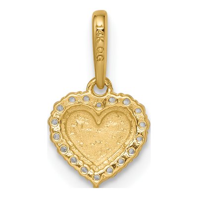 14K Yellow Gold CZ Heart for Girls Pendant – view 4