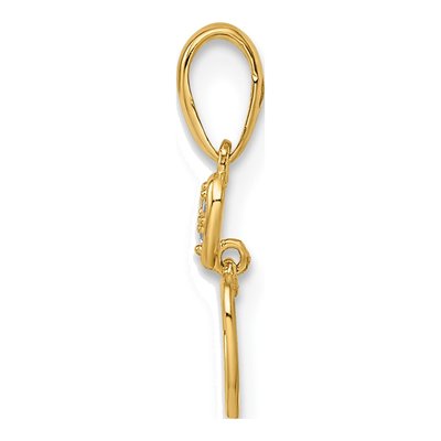 14K Yellow Gold CZ Hearts Pendant – view 3