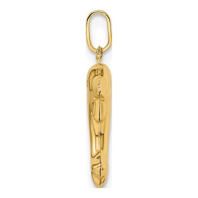 14K Yellow Gold 3-D Dolphin Pendant – view 3