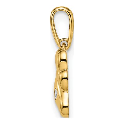 14K Yellow Gold CZ Paw Print Pendant – view 3