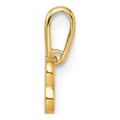 14K Yellow Gold CZ Girls' Dog Bone Pendant – view 3