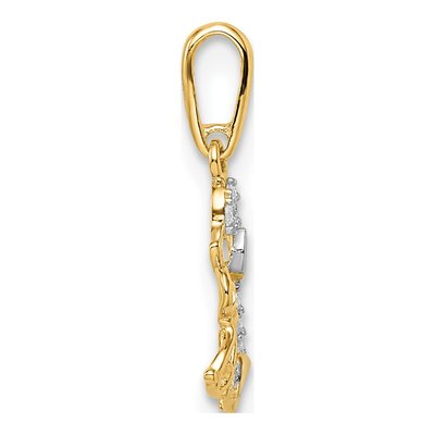 14K Yellow Gold CZ Puppy Pendant – view 3