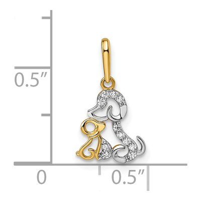 14K Yellow Gold CZ Puppy Pendant – view 5