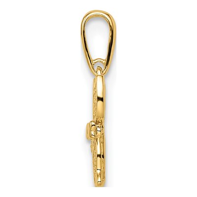 14K Yellow Gold CZ Cat for Girls Pendant – view 3