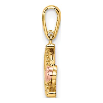 14K Two-Tone Gold CZ Moon Heart Pendant – view 3