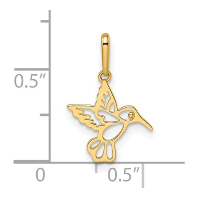 14K Yellow Gold Hummingbird for Girls Pendant – view 5