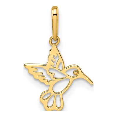 14K Yellow Gold Hummingbird for Girls Pendant