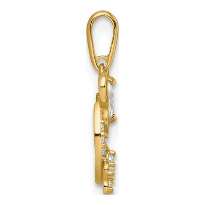 14K Yellow Gold CZ Butterfly Pendant – view 3
