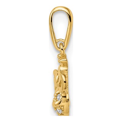 14K Yellow Gold CZ Bumble Bee Pendant – view 3